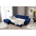 Coltar extensibil stanga 4 locuri ELTAP, Foble, 267x196x100 cm, lemn/poliester, albastru inchis