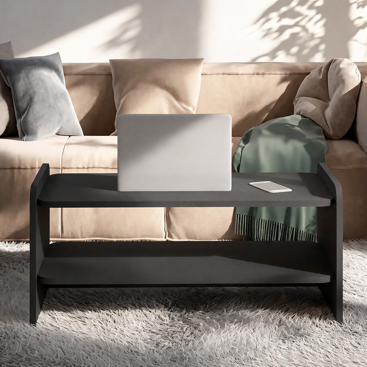Masuta de cafea, Hanah Home, Amon, Antracit — imaginea 2
