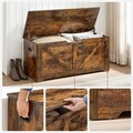 Bancheta cu spatiu depozitare, Vasagle, 100x40x46 cm, PAL, maro rustic