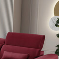 Coltar extensibil stanga 4 locuri ELTAP, Foble, 267x196x100 cm, lemn/poliester, rosu