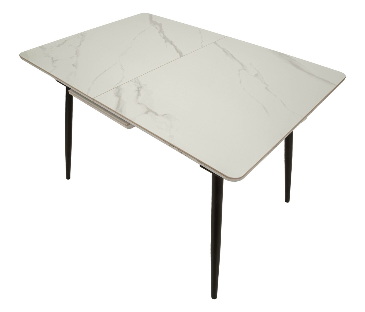 Masa extensibila dining, Mauro Ferretti, Matt, 120-150x80x75 cm, metal/ceramica, negru/alb - imagine 9