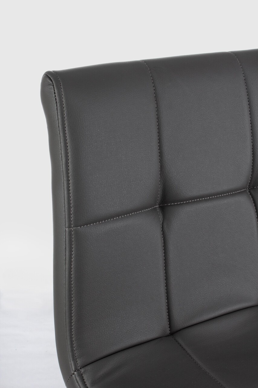 Scaun de bar Bruce, Bizzotto, piele ecologica, 46x40x108 cm, gri inchis - 1 | YEO