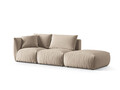 Canapea modulara 3 locuri cotiera dreapta, Chris-184, Micadoni Home, 315x100x80 cm, catifea, ecru