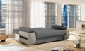 Canapea extensibila 3 locuri ELTAP, Laura, 202x79x84 cm, lemn/poliester, gri inchis/gri deschis