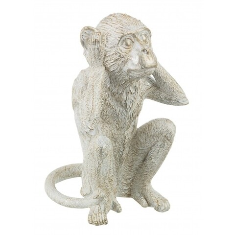 Statueta decorativa, Monkey Hear no Evil, 15.5x15x24 cm, polirasina