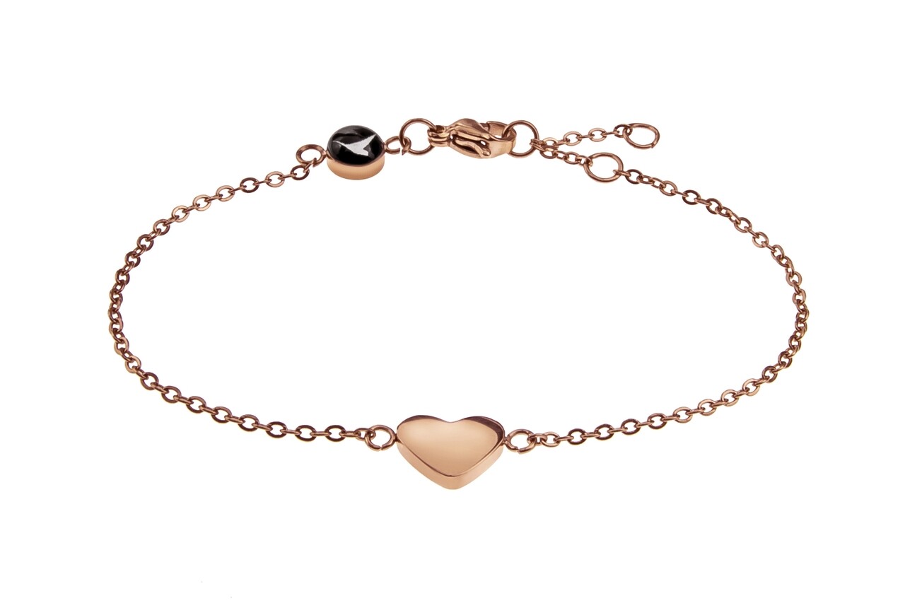 Bratara, Emily Westwood, Rose Gold Heart, Inox, Auriu