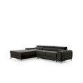 Coltar extensibil stanga 3 locuri ELTAP, LT-05NU, Grayson, 278x205x92 cm, lemn/poliester, gri inchis