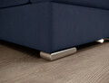 Coltar extensibil stanga 3 locuri ELTAP, LT-40PO, Siber, 270x186x93 cm, lemn/poliester, albastru inchis