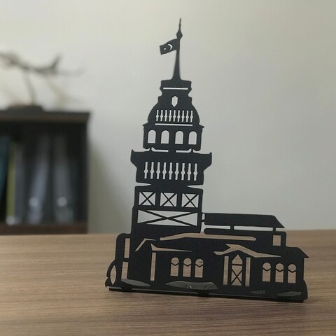 Decoratiune, kız kulesi pod , 20x30 cm, metal, negru