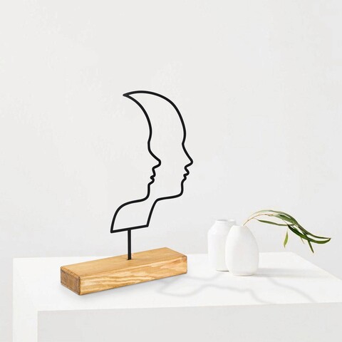 Decoratiune, man, 20x38x4 cm, metal, negru