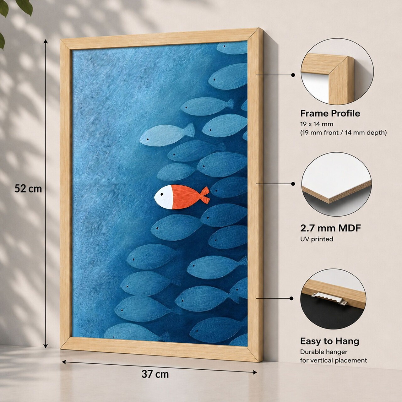 Tablou decorativ, 3752AACT-007, Fundal: 100% MDF (Grosime: 2,7 mm) Vopsire: Imprimare UV, Multicolor — imaginea 2