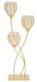 Suport pentru lumanari, Floty Golden, Mauro Ferretti, 3 lumanari, 35x88 cm, fier
