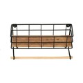 Raft de perete, Puqa Design, Gwen, 32x10x16.5 cm, PAL, Stejar / Negru