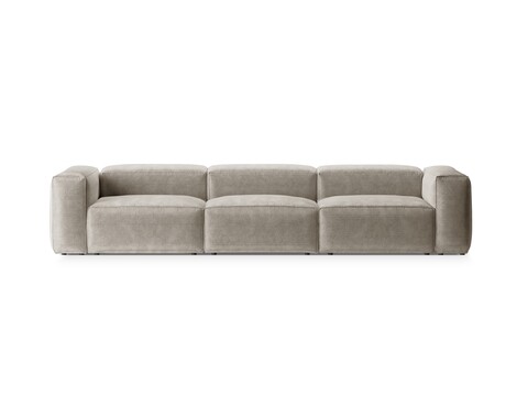 Canapea 4 locuri, Bergamo, Cosmopolitan Design, 364x108x70 cm, catifea chenille raiata, ivoriu