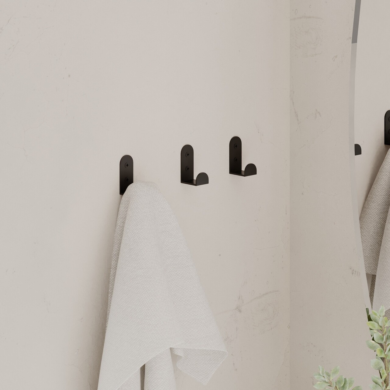 Cuier de perete, Leny Metal Hanger Single, Fier vopsit static, Negru - view 4