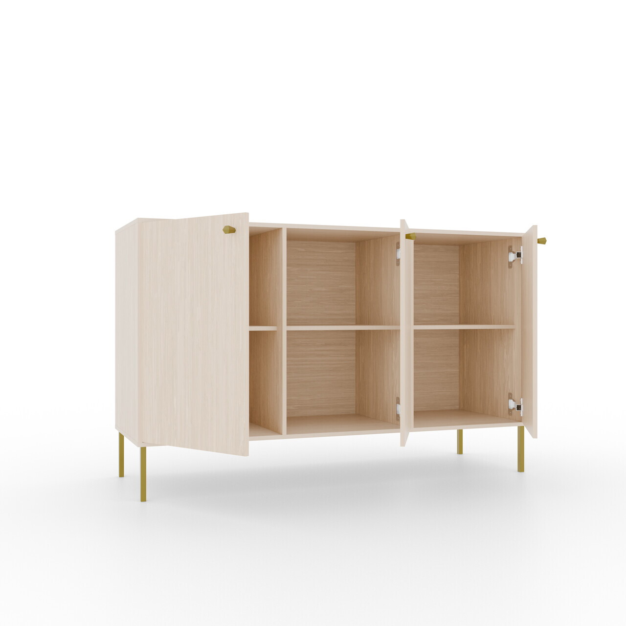 Comoda ADRK, Tili 3D, 124.5x40.8x73.9 cm, PAL laminat, bej — imaginea 3