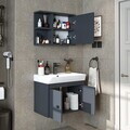 Set Dulap de Baie cu Chiuvetă și Oglindă (2 Piese), Hanah Home, 2679, PAL MELAMINAT, Antracit