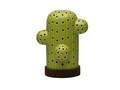 Decoratiune luminoasa cu LED-uri Cactus, Versa, 14.6x16.7 cm, cu baterii, ceramica/lemn