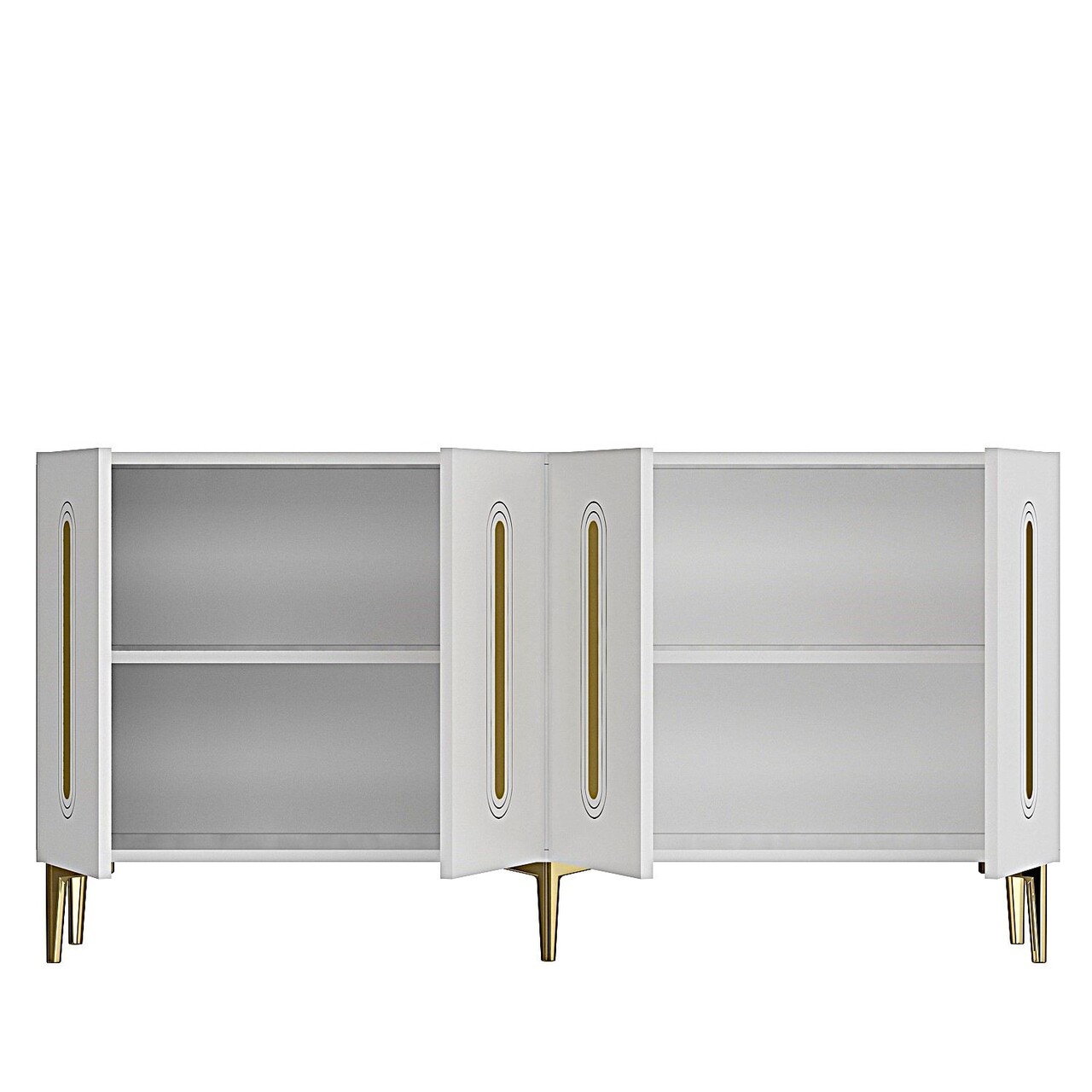 Consola, Hanah Home, Rany 150, 150x75x32 cm, Alb/Auriu - view 6