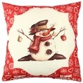 Perna decorativa Snowman w globes, Gravel, 43x43 cm, policoton, multicolor