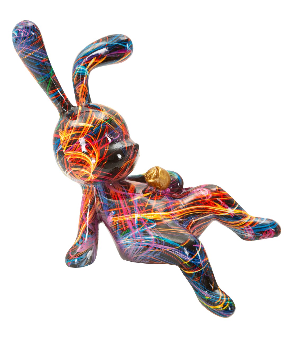 Decoratiune, Mauro Ferretti, Rabbit Psyco -B, 21.5x10x22 cm, polirasina, multicolor - imagine 5