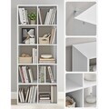 Biblioteca cu 10 compartimente, Scandinavian Style, Vasagle, 65.5x30x161.5 cm, PAL, alb cloud