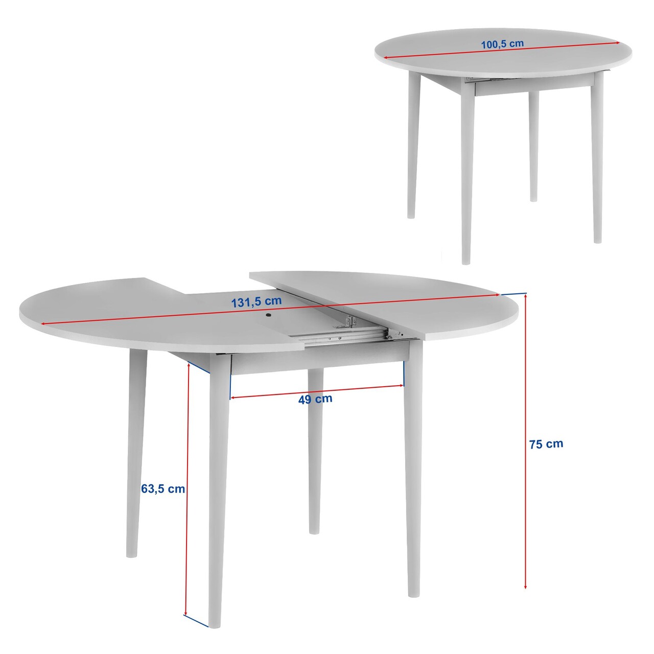 Masa extensibila, Nordure, Viona, 100x75x100 cm, Travertin / Nuc - imagine 10