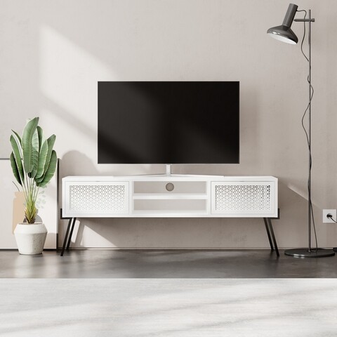 Comoda TV Naïve, Decotie, 143×35.6×50.7 Cm, PAL Melaminat, Alb