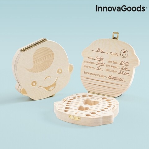Cutie de amintiri pentru bebelusi innovagoods, 13x12x3 cm, baiat