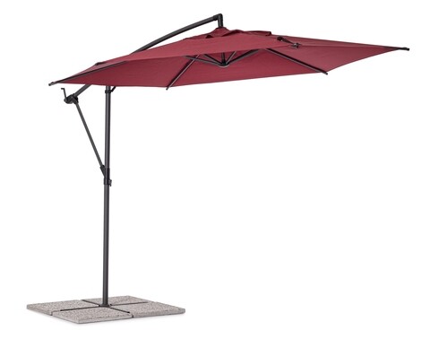 Umbrela pentru gradina / terasa Tropea, Bizzotto, Ø 300 cm, stalp Ø 46-48 mm, otel/poliester, bordo 300