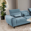 Coltar extensibil dreapta 4 locuri ELTAP, Foble, 267x196x100 cm, lemn/poliester, albastru deschis