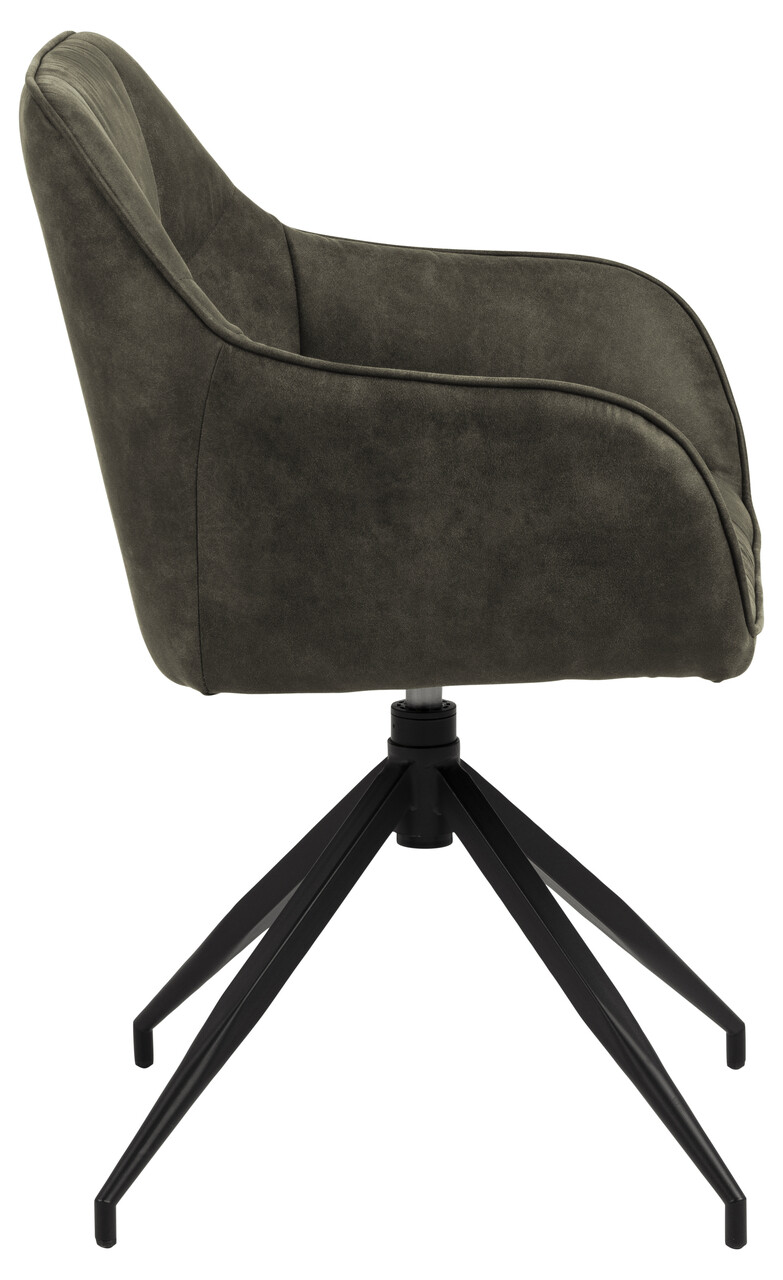 Scaun Brenda, Actona, 58x54.5x84.5 cm, rotativ, poliester/otel, verde olive - view 7