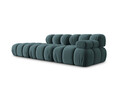 Canapea modulara 4 locuri cotiera stanga, Bellis-51, Micadoni Home, 282x94x70 cm, catifea, turcoaz