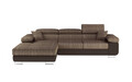 Coltar extensibil stanga 4 locuri ELTAP, Armd-17, Armando, 289x203x85 cm, lemn/poliester, bej inchis/maro