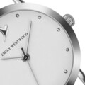 Ceas pentru dama, Emily Westwood, Silver Classic White, piele naturala/inox, alb
