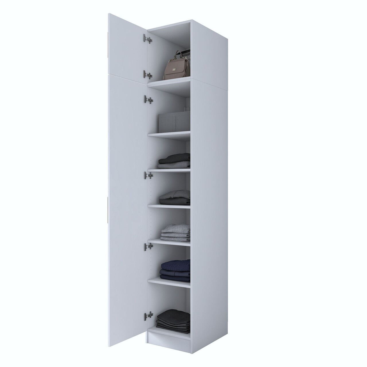 Dulap pentru haine, Hanah Home, BA212, 45x255x57.5 cm, PAL melaminat, Alb - view 8