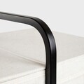 Cos de rufe cu 2 compartimente Davey, Homla, 50x36x65 cm, poliester/in/bambus, alb/negru