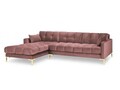 Coltar stanga 5 locuri, Mamaia, Micadoni Home, GL, 293x185x75 cm, catifea, roz