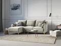 Coltar extensibil reversibil, Pansy, Mazzini Sofas, 4 locuri, cu lada de depozitare, 220x150x90 cm, catifea, bej