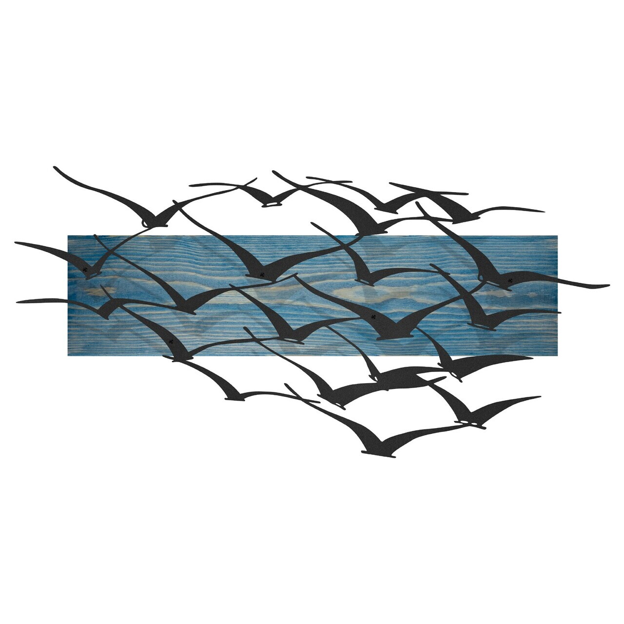 Decoratiune de perete, Ventus, Cadru: Lemn (Grosime: 2 cm), Albastru/Negru — imaginea 7