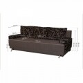 Canapea Extensibila Roma Dark Chocolate Black Flower 205x90x86 cm + lada de depozitare