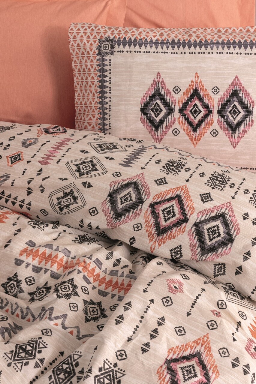Lenjerie de pat pentru o persoana, Kateri - Salmon, Cotton Box, Bumbac Ranforce