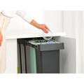 Cos de gunoi incorporat, Brabantia, Sort&Go, 2x30 L, 48.1x30.4x63.7 cm, polipropilena, gri inchis/verde jad