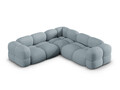 Coltar simetric 4 locuri, Loretto, Cosmopolitan Design, 250x250x68 cm, tesatura structurata, albastru pastel