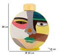Vas decorativ Piccassy Round, Mauro Ferretti, 23x9x28 cm, ceramica, multicolor