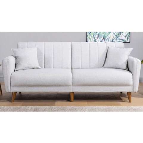Canapea extensibila cu 3 locuri, unique design, 867unq1312, lemn de carpen / metal, crem