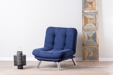 Fotoliu extensibil Misa Solo, Futon, 135×88 cm, metal, bleumarin 135x88 imagine model 2022