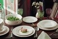 Set 6 cesti cu farfurie, Tognana, Shabby Siena, 250 ml, ceramica, alb