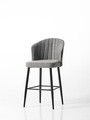Set scaun de bar (2 bucăți), Beckley, Rubi, Gri/Negru