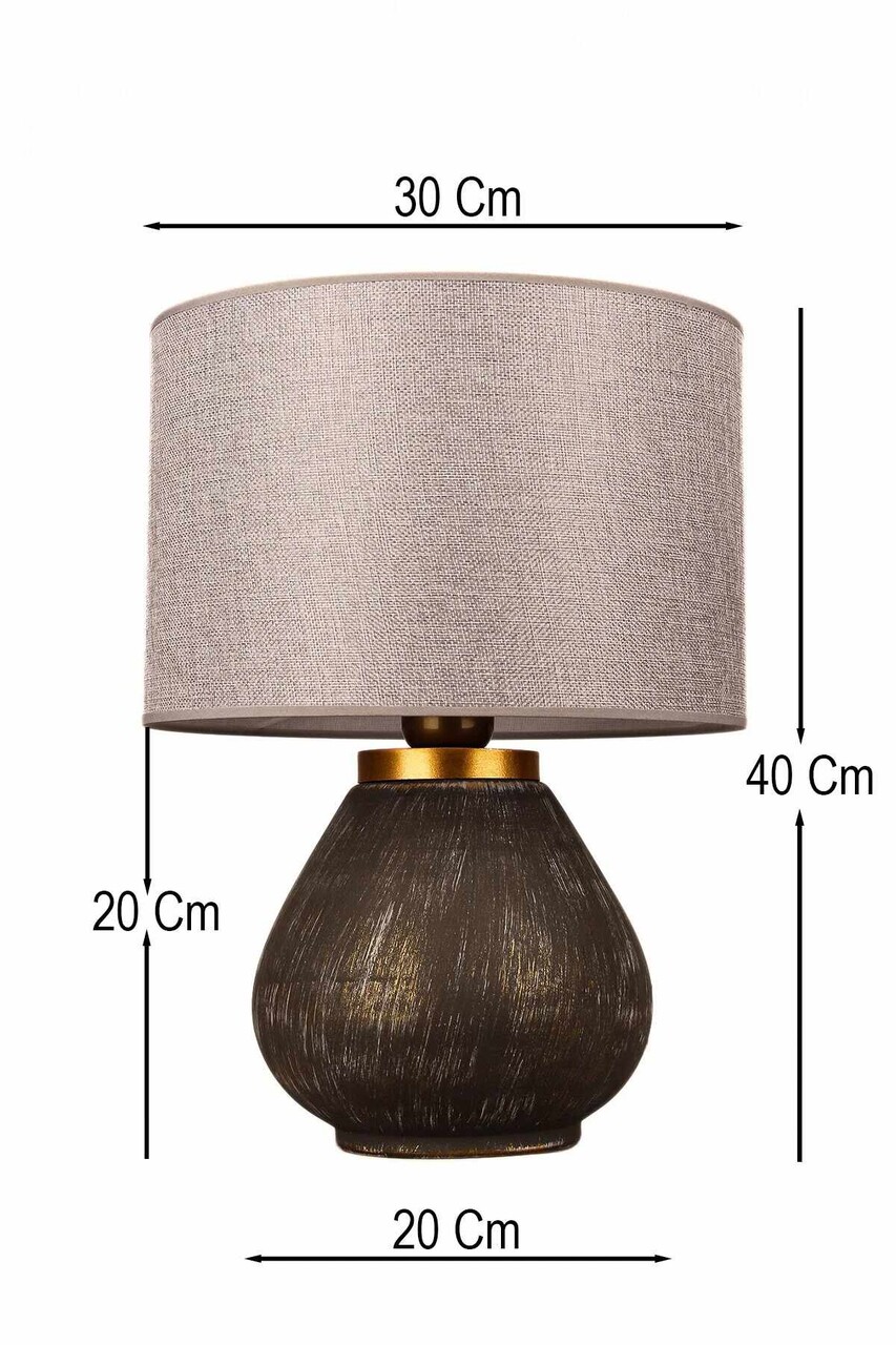 Lampa de masa, L'essentiel Maison, 687HMY2551, Gri închis - view 3